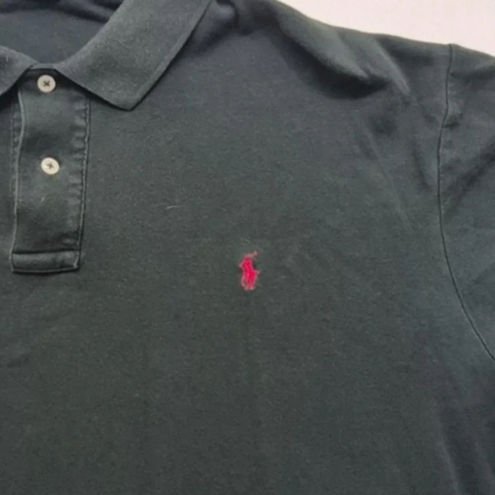 Polo Ralph‎ Lauren men's dark green short sleeve polo shirt LG 100% Cotton